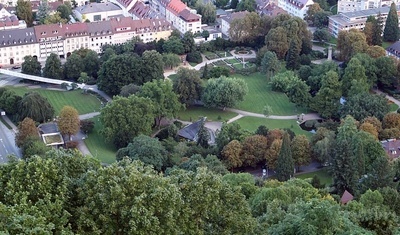 Stadtgarten - Blick vom Schlossbergturm